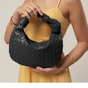 Elegant Black Woven Handbag